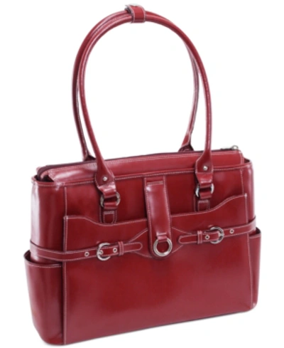 Mcklein Willow Springs Leather Laptop Briefcase In Red