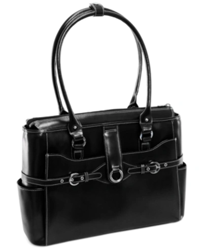 Mcklein Willow Springs Leather Laptop Briefcase In Black