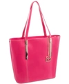 Mcklein Cristina Leather Tote In Fuchsia