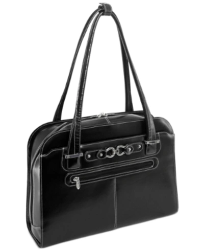 Mcklein Oak Grove Leather Laptop Briefcase In Black