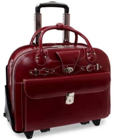 Mcklein Roseville Detachable Wheeled Briefcase In Red