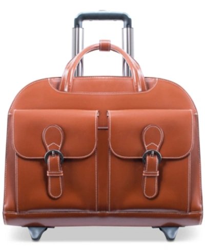 Mcklein Davis Wheeled Briefcase In Brown