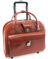 MCKLEIN EDGEBROOK LEATHER WHEELED LAPTOP BRIEFCASE