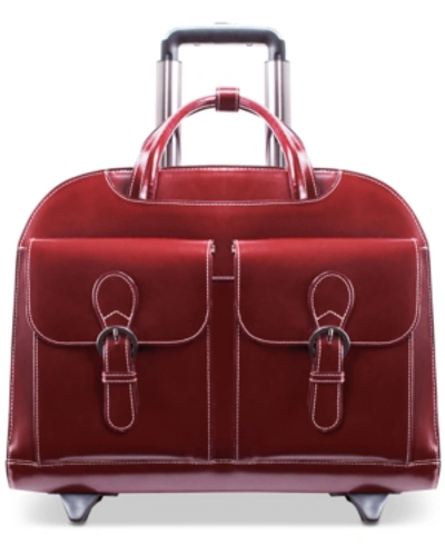 Mcklein Davis Wheeled Briefcase In Red