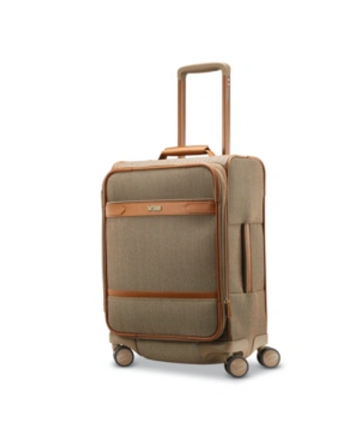 Hartmann Herringbone Dlx Domestic Carry-on Expandable Spinner Suitcase In Terracotta Herringbone