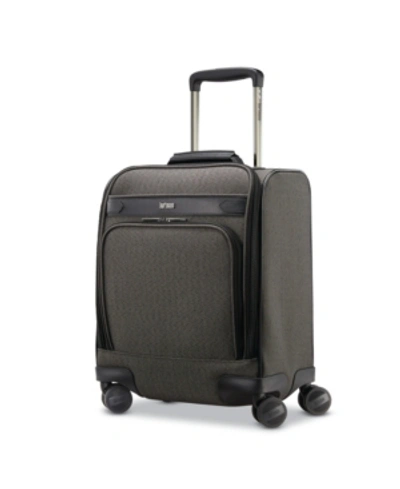 Hartmann Herringbone Dlx Carry-on Under-seater Spinner Suitcase In Black Herringbone