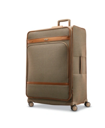 Hartmann Herringbone Dlx Extended Journey Expandable Spinner Suitcase In Terracotta Herringbone