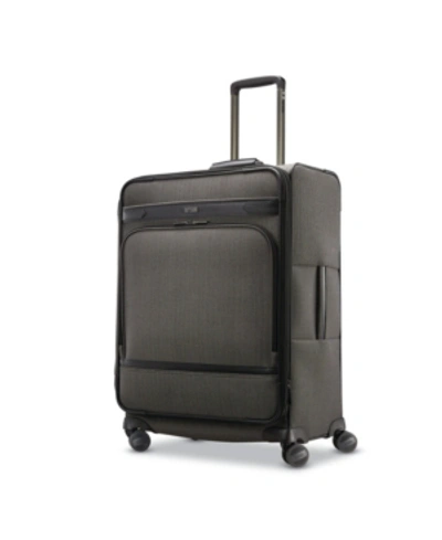 Hartmann Herringbone Dlx Extended Journey Expandable Spinner Suitcase In Black Herringbone