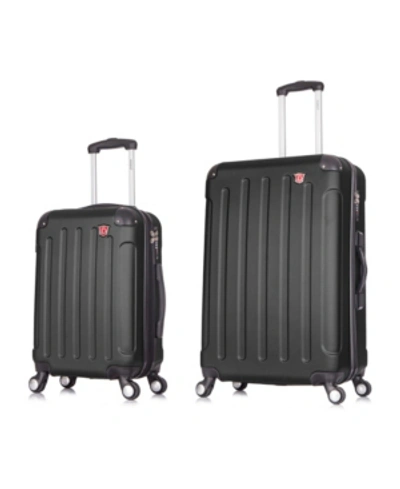 Dukap Intely 2-pc. Hardside Luggage Set With Usb Port In Black