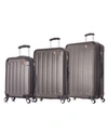 Dukap Intely 3-pc. Hardside Tech Luggage Set In Grey