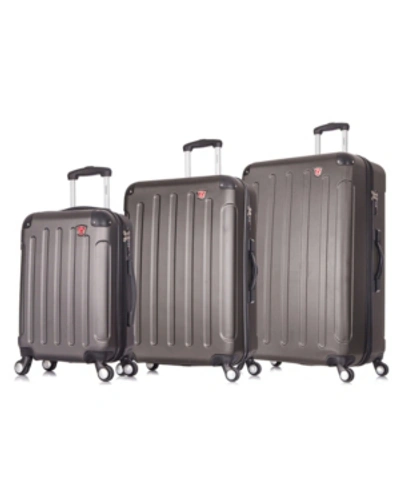 Dukap Intely 3-pc. Hardside Tech Luggage Set In Grey