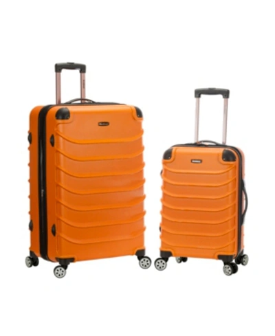 Rockland 2-pc. Hardside Luggage Set In Orange With Black Caps