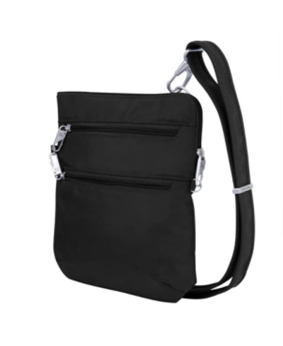 Travelon Anti-theft Classic Slim Double Zip Crossbody In Black