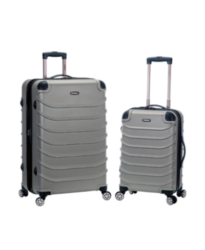 Rockland 2-pc. Hardside Luggage Set In Silver With Black Caps
