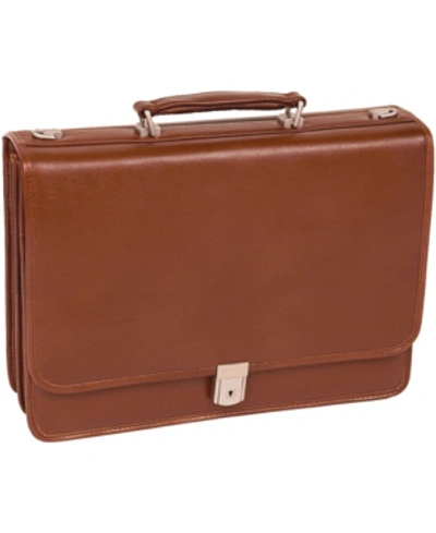 Mcklein Lexington Flapover Double Compartment Briefcase In Brown