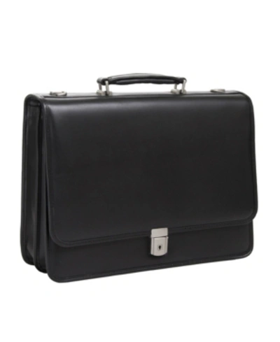 Mcklein Lexington Flapover Double Compartment Briefcase In Black