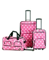 Rockland 3-pc. Softside Luggage Set In Pink Dots