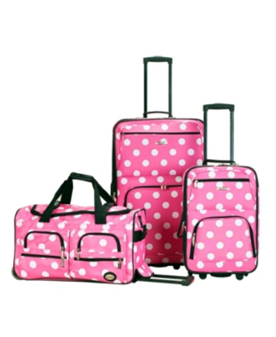 Rockland 3-pc. Softside Luggage Set In Pink Dots