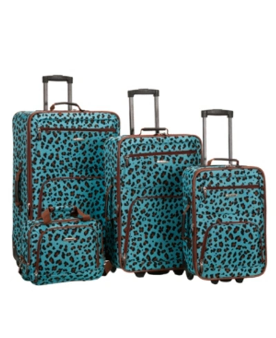Rockland 4-pc. Softside Luggage Set In Blue Leopard