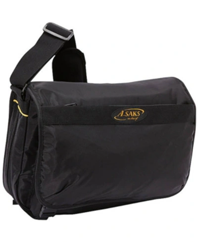 A. Saks Expandable Messenger Bag In Black