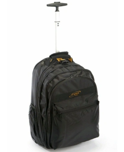 A. Saks Wheeled Expandable Computer Backpack In Black