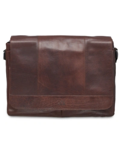 Mancini Buffalo Collection Laptop/ Tablet Messenger Bag In Brown
