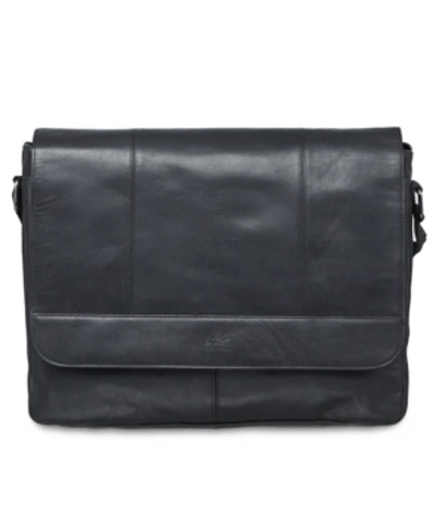 Mancini Buffalo Collection Laptop/ Tablet Messenger Bag In Black