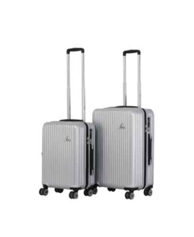 Triforce Luggage Triforce Sobe 2-piece Brushed Texture Luggage Set In Silver