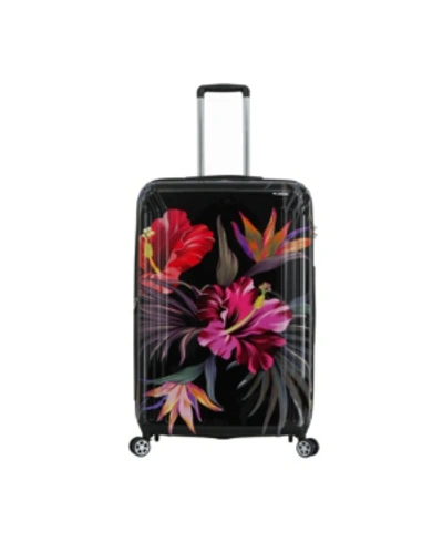 Triforce Luggage Triforce Havana 30" Spinner Tropical Floral Luggage In Black