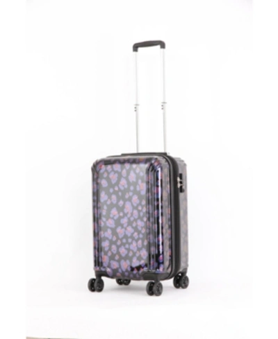 Triforce Luggage Triforce Lumina 22" Carry On Iridescent Geometric Design Luggage In Leopard