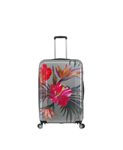 Triforce Luggage Triforce Havana 30" Spinner Tropical Floral Luggage In Gray