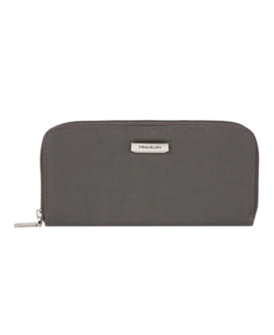 Travelon Rfid Blocking Zip Wallet In Brown