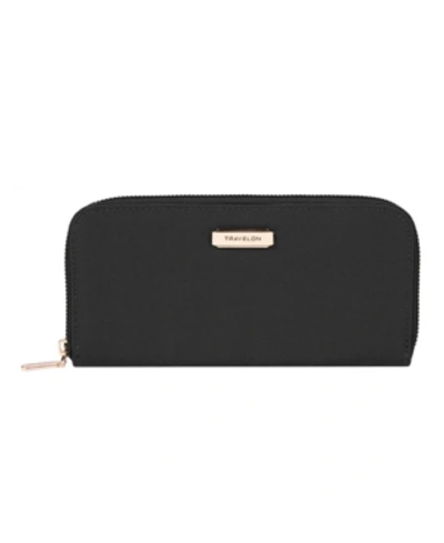 Travelon Rfid Blocking Zip Wallet In Black