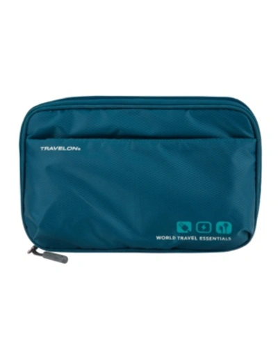 Travelon World Travel Essentials Tech Organizer In Blue