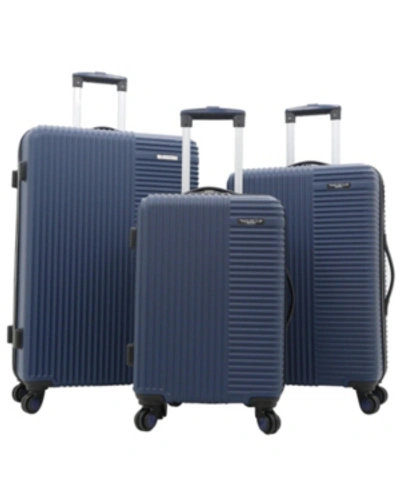 Travelers Club Basette 3-pc. Hardside Luggage Set, Created For Macy's In Navy Blue