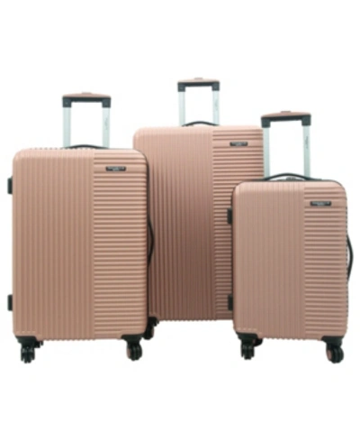 Travelers Club Basette 3-pc. Hardside Luggage Set, Created For Macy's In Pink