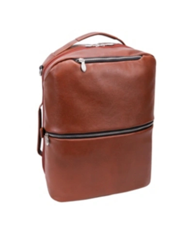Mcklein East Side 17" 2-in-1 Laptop Tablet Convertible Travel Backpack Cross-body In Brown