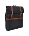 Mcklein Element 17" Nylon Flap-over Laptop Tablet Backpack In Black