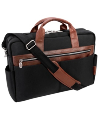 Mcklein Southport 17" Nylon Dual-compartment Laptop Tablet Briefcase In Black