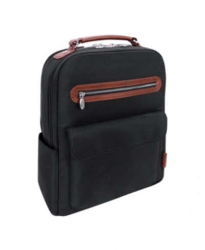 Mcklein Logan 17" Nylon Dual-compartment Laptop Tablet Backpack In Black