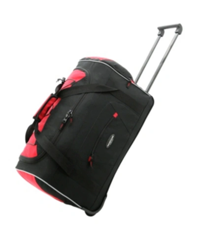 Travelers Club 22" Multi-pocket Rolling Duffle In Red