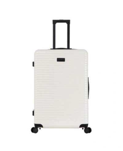 Triforce Luggage Triforce Milan 30" Spinner Satin Finish Leather Trim Luggage In Cream