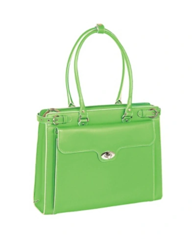 Mcklein Winnetka 15" Ladies Laptop Briefcase In Green