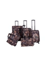 AMERICAN FLYER CAMO GREEN 5 PIECE SPINNER LUGGAGE SET