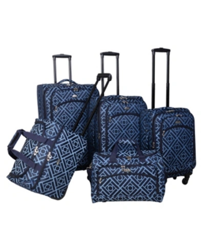 American Flyer Astor Collection 5 Piece Luggage Set In Blue