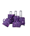 American Flyer Fireworks 5 Piece Spinner Luggage Set In Purple