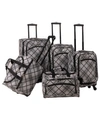 AMERICAN FLYER STRIPES 5 PIECE SPINNER LUGGAGE SET