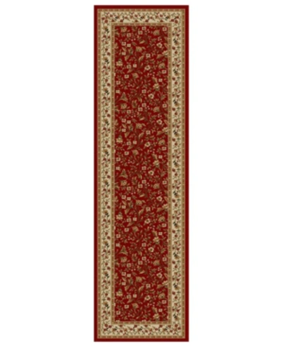 Km Home Closeout!!  Pesaro Floral Red 2'2" X 7'7" Runner Area Rug