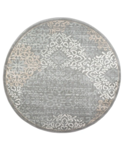 Km Home Closeout!  Teramo Intrigue 5'3" Round Area Rug In Grey