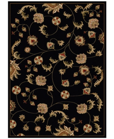 Km Home Closeout!  Pesaro Flores 5'5" X 7'7" Area Rug In Black